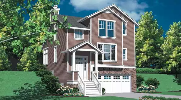 image of bi-level house plan 2542