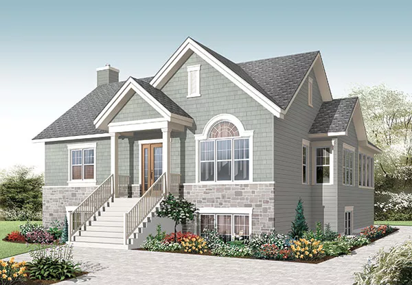 image of bi-level house plan 9832