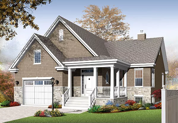 image of bi-level house plan 9574