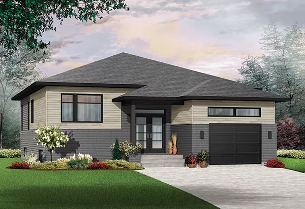 image of bi-level house plan 9520