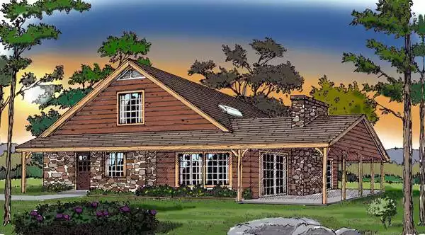 image of log home plan 3768