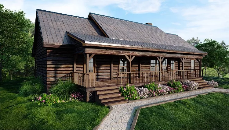 image of log home plan 8658